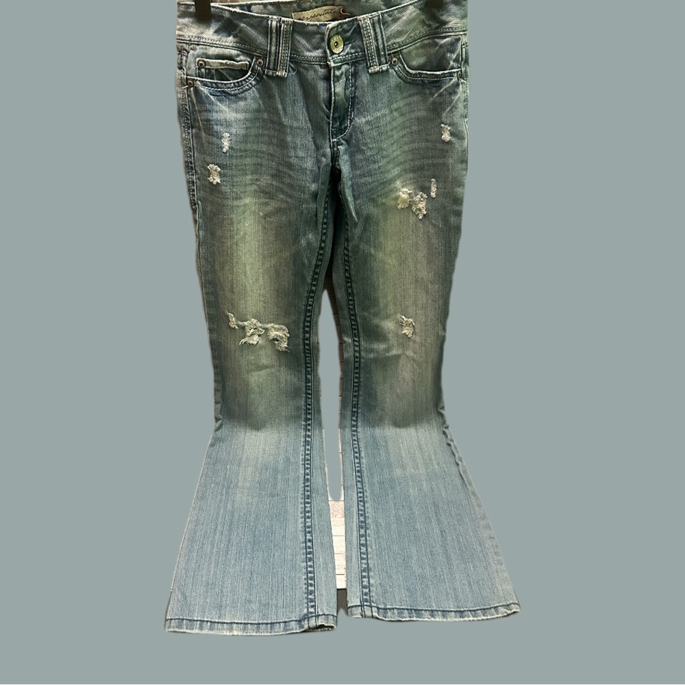 Aeropostale vintage Y2K Light Blue Distressed Flare Jeans size 0